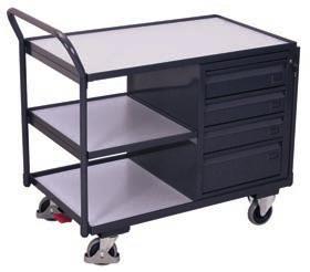 T=535 x H=155 mm (1x) 280 mm ESD workshop trolley with 1 load surface sw-600.