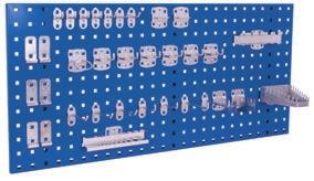 Additional article - Pegboard tool panel (for article on page 58, 62, 63) Article no. Dimension Weight mm kg W D zsw-100.500 995 450 7,0 for workshop trolleys with retaining edge zsw-100.
