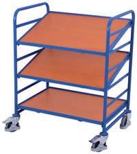 Euro container trolley with 3 wooden shelves sw-610.