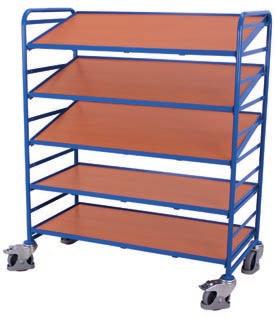 Also available in ESD design on page 51 Euro container trolley with 5 wooden shelves sw-610.