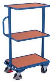 800 815 455 1185 610 410 21,0 200 125 x 32 Load capacity shelf: 50 kg* 275 mm 230 mm Small order-picking trolley with 3 plastic crates sw-400.