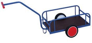 Hand trucks Hand trucks Welded steel construction; Railing 220 mm high; With reflective films; Screwed hand drawer with plastic handles and stand; Load surface and optional side walls of waterproof