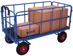 Hand platform trolleys Hand platform trolleys Welded steel construction; With reflective films; Removable side walls of tubular grid; End walls screwed; Side walls suspended; Height of tubular grid