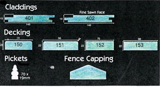 CCA Flooring & Cladding Shade cloth batten Trellis& FC Trellis Channel 38 x 10 x 3M Lengths Fence Palings 70 x 35 DAR with 25mm Rebate 70