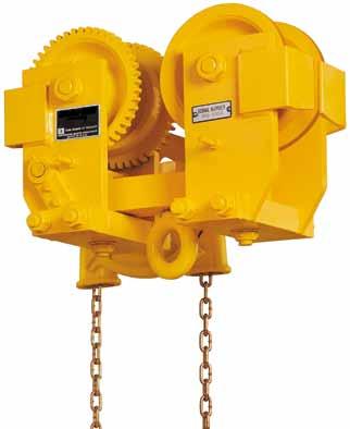 These hoists have been specially designed for heavy industrial applications. Features All-steel construction with zinc-plated load and hand chains.
