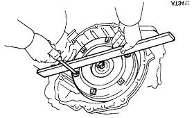 Page 8 of 8 a) Remove the 4 bolts. Torque: A bolt: 46 Nm (470 kgf-cm, 34 ft. lbs.) B bolt: 23 Nm (230 kgf-cm, 17 ft. lbs.) b) Separate the transaxle from engine, and lower the transaxle.