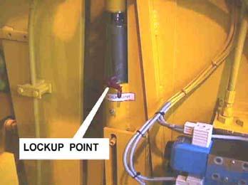 OPERATION GUIDE ROLLER ASSEMBLY There is one lock-up device per guide roller assembly, two per machine. Both must be unlocked prior to performing service to the guide roller or during work operations.