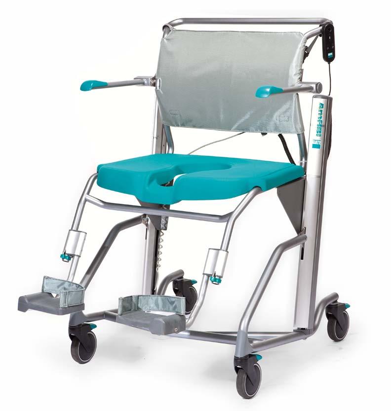 The hygiene chair has also been widened to 64 cm between armrests to provide extra room and good stability. Durable materials Manufactured from corrosion-proof materials. Can handle 250 kg!