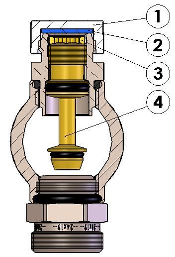 The glass and the spring can be removed for cleaning: Close the flow meter and its corresponding valve positioned on the return ring. To remove the glass unscrew the part acting on the collar.