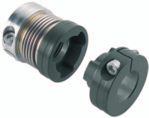 Metal bellow-type coupling Type PI Axial plug-in Backlash-free, torsionally stiff Maintenance-free uitable for high temperatures due to flanged insert connection Well-resistant to corrosion due to