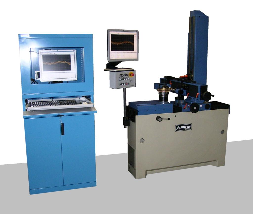 GTWG 400 Single and double flank testing machine worm gears Specifications: max. diameter of worm gear 400 mm (16'') max. length of worm 700 mm max. diameter of worm 100 mm worm mounting dist.