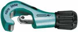 225 PIPE CUTTER NIRO for stainless steel pipes T Special compact design T Body in pressure-cast zinc T With retractable deburring tool, spare cutting wheel in handle T Cutting wheel with