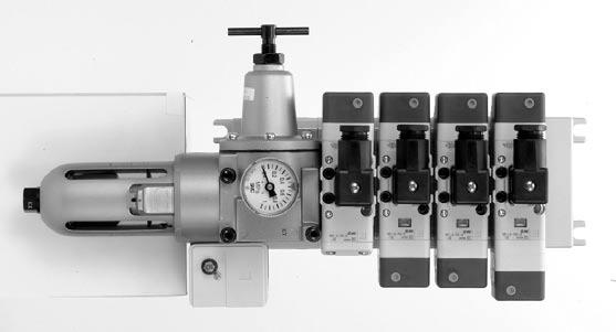 Series VQ7-6 Control Unit Control equipment (filters, regulators, pressure switches, air release valves) has been made into standardized units which can be mounted on manifolds without any