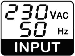 The LCD panel indicates that the input voltage is 230V and the input
