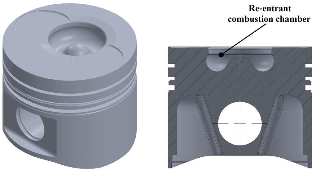 Compression ratio Figure 18. The design of original piston from Hatz 1D81Z engine The piston diameter equals 99.