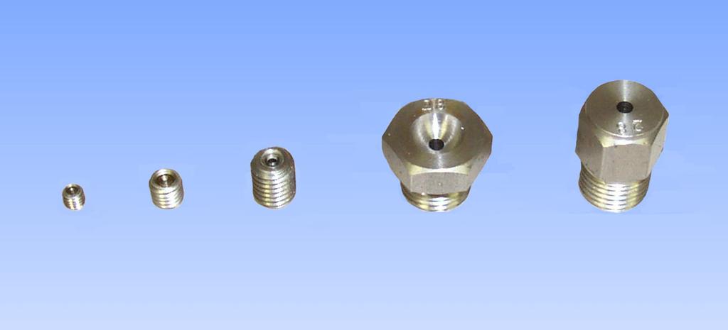 Screw-in Nozzles made from stainless steel and sapphire General suitability for high pressure cleaning.