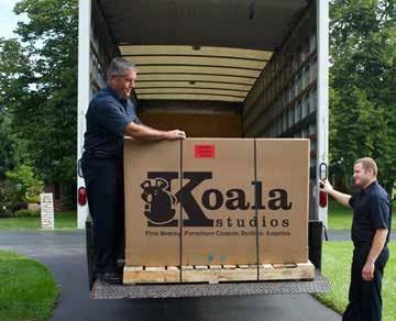 Two delivery persons will arrive at your home during a scheduled window of time to make your delivery. Each Koala Studio arrives at your home assembled with casters and hardware in place.