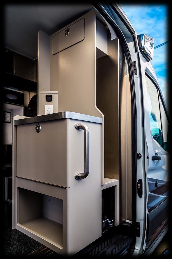 Patient Compartment Interior ALS Cabinet- 3 levels of storage;