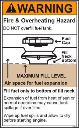 Operation Preparing the Water Pump for Each Use Step Three: Fueling WARNING Gasoline is highly flammable and explosive. You can be burned or seriously injured when handling fuel.