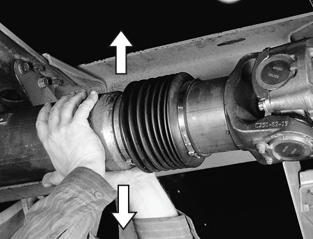 Inspection Procedures 4. Apply effort perpendicular to shaft axis making note of total indicator travel. Allowable indicator travel is.000-.012 in. Center Bearings Inspection 1.