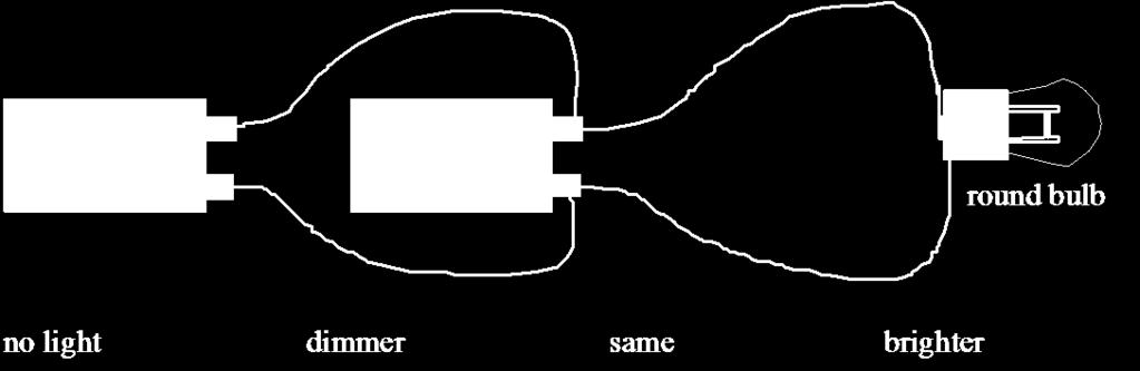 Draw arrows on the lines in the left hand diagram below to represent the direction electrons are moving in the circuit.