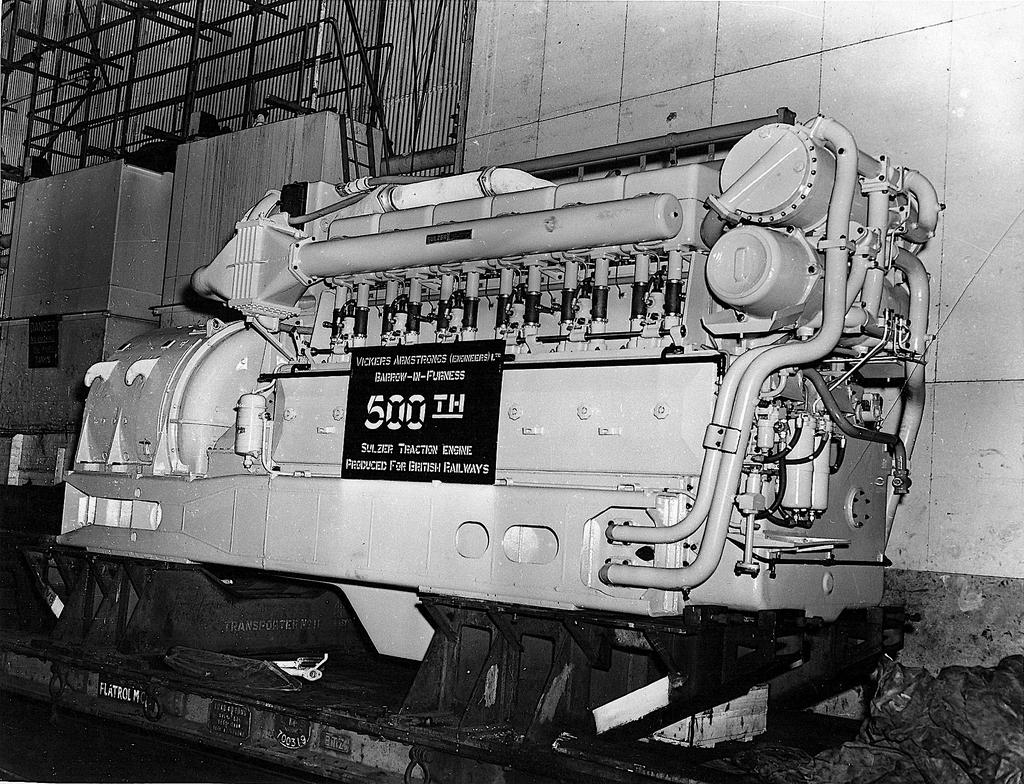 A typical 4-stroke diesel engine of the early BR era were the Sulzer designs, mostly as 8 or 12 cylinder in-line engines, and they became the mainstay of main line operations.
