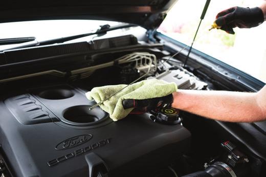 The dip stick allows you to check the level of the engine oil.