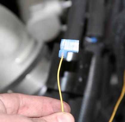 Connect the blue 90 degree connector to the end of the power wire using pliers. 2.
