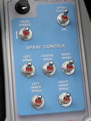 2 System operation 2.1 System controls 2.1.1 Spray Toggle Switches (typical 5 spray system illustrated, layout may vary) Spray System Switch This is the main power switch used to turn the Enviro-spray System on.