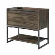(1545) Materials: Hinges: Drawer Glides: Drawer Box: Metal Trim/Leg: Finish: Hackberry Solids, Fumed Red Gum Veneers Fully Concealed, Soft Closing Soft Closing, Undermount ½ Solids, 4-sided English