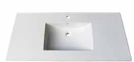 11/16 Ceramic Tops White (W8), 8 spread 25, 31, 37, 43, 49 White (W1), single hole 25, 31, 37, 43, 49 Features: 11/16 thick, Ease Edge Overall depth: 7 Water depth: 4 (102mm) Drain hole: 1¾ (45mm)