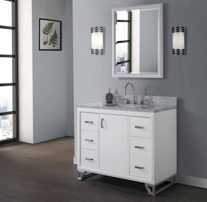 Revival (1547) Finish: Glossy White Shown above: 1547-V42 42 Vanity T3-S4222WC 3cm (1¼ ) 42 White Carrera Marble Top (8 spread) S-200WH