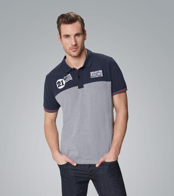 Men s polo shirt MARTINI RACING Men s polo shirt featuring a sporty mix of fabrics and elaborate