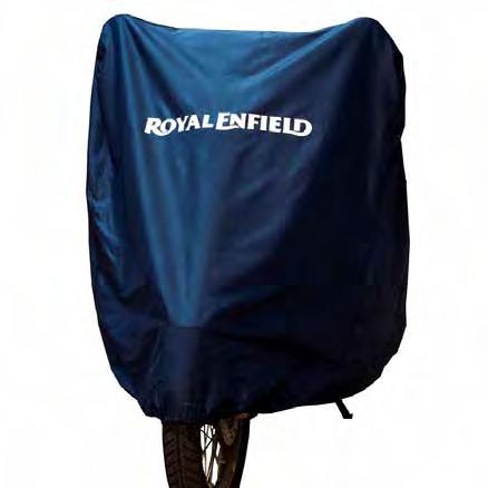 resistant Royal Enfield branded cover protects your motorcycle