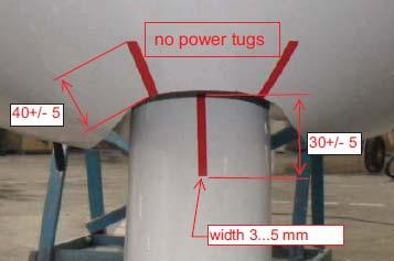 Fig. 1 Mark the center of the nose landing gear fairing.