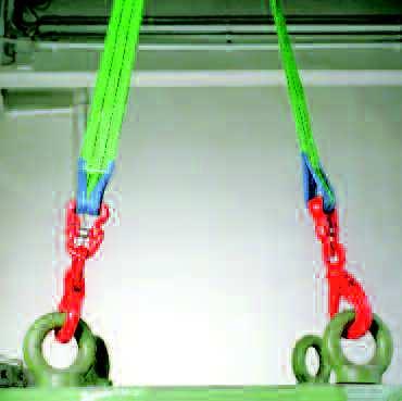 System suspensis made of webbing 2 legs with KBR-hooks DoLeicht H Sample order: You would like to order: 1 piece H, system suspensi B, 2 legs, working load limit 2.800 kg, effective length 3 m.