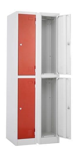Attractive light grey steel body with matching light grey, bright blue or red doors. Available in two popular depths: 300mm or 450mm.