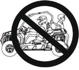 OPERATION Driving with passengers in the cargo box can result in severe injury or death. Never allow a passenger to ride in the cargo box.