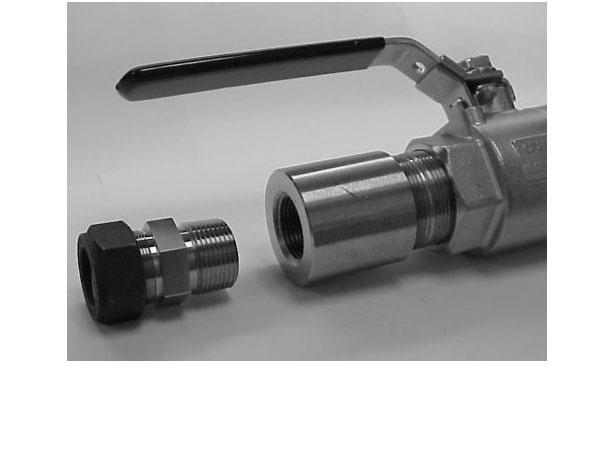 Ball Valve Kit (PN 23240-00) used with Models 396R, 398R, 385, and 385+ ph retractable sensors A process connector (PN 23166-00 or -01) must