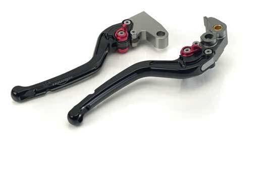 2 CNC machined brake and clutch levers manufactured from Aerospace grade aluminium with a hard
