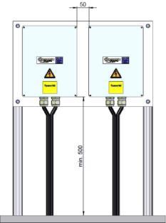 10: IPT Litz cable orientation for a power supply segment (left) and a main segment (right) This also applies to the connection of track supplies or capacitor boxes. Figure 3.