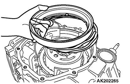 44. Remove the second brake piston and the return