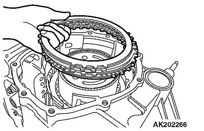 Remove the pressure plate, brake discs and brake plates.