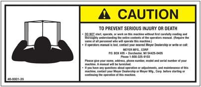 Safety signs are for operator protection and