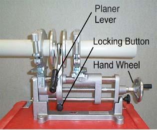 5. Facing A. The planer has to be placed onto the two shafts and locked using the rotary button. B.