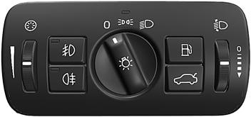 HEADLAMP CONTROL A B Main beam flash Main/dipped beam switching and Home safe light duration. Display and instrument lighting. Front fog lamps Fog lamps rear (driver's side only).