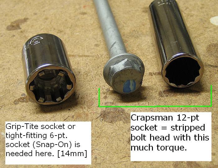 40 49) WARNING: Use high-quality, tight-fitting sockets for this next step. Craftsman 12- pt.