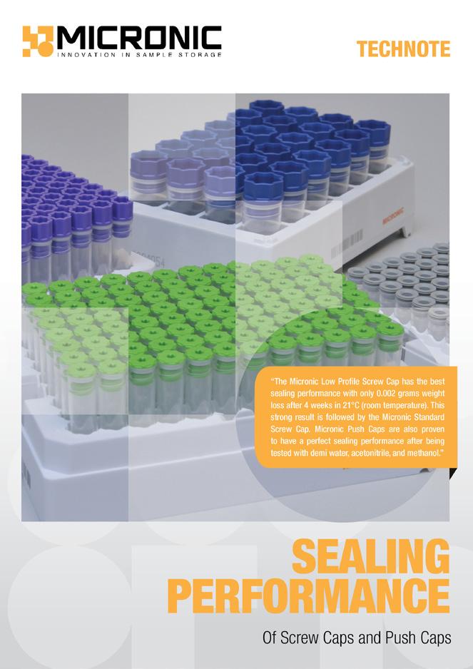 AVAILABLE TECH NOTES CAP COLOR CODING During the collection, processing and storage of samples, sample traceability is crucial.