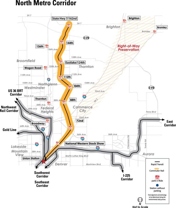 North Metro Corridor Summary Length: 18.4 miles Mode: Commuter Rail/EMU Costs: $904.3 million-2011 YOE$; $977.