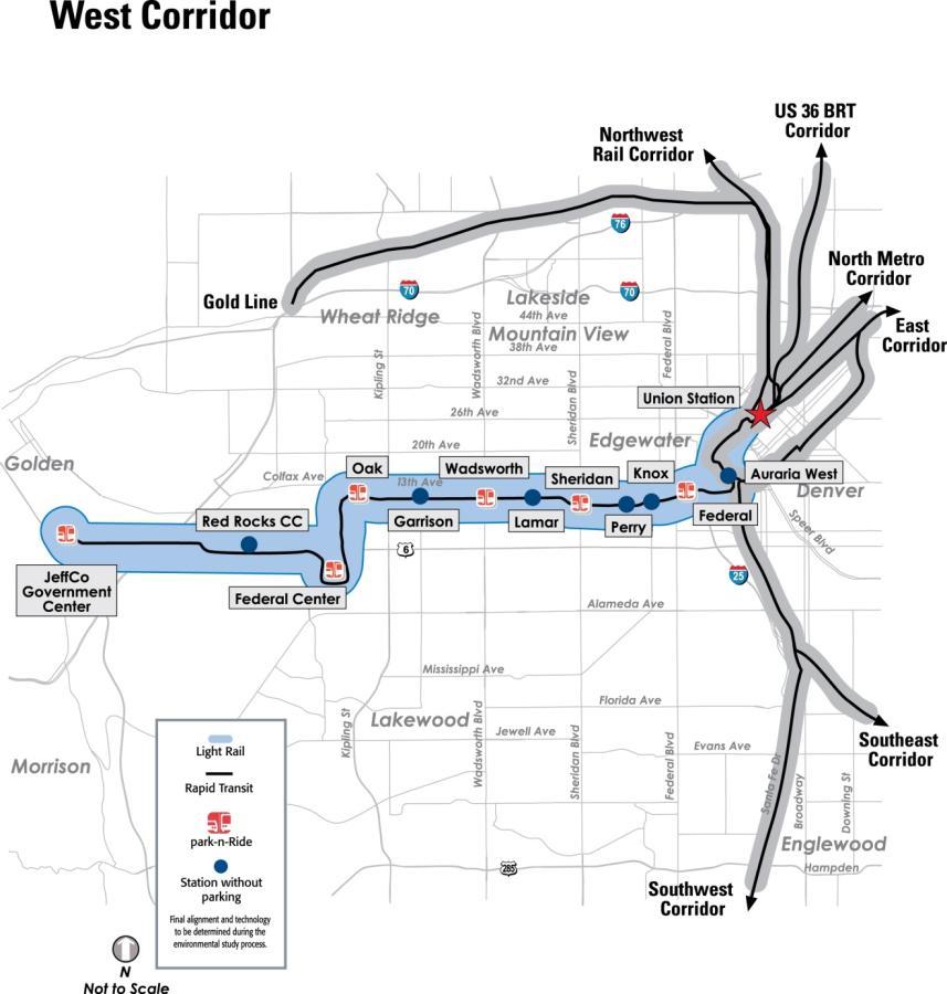 West Corridor Summary Length: 12.1 miles Mode: Light Rail Costs: $709.8 million-2011 YOE$ (Federal Project Only); $709.